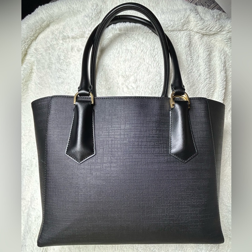 Dagne Dover EUC Top Handle Structured Signature Midi Tote • Onyx (Black)